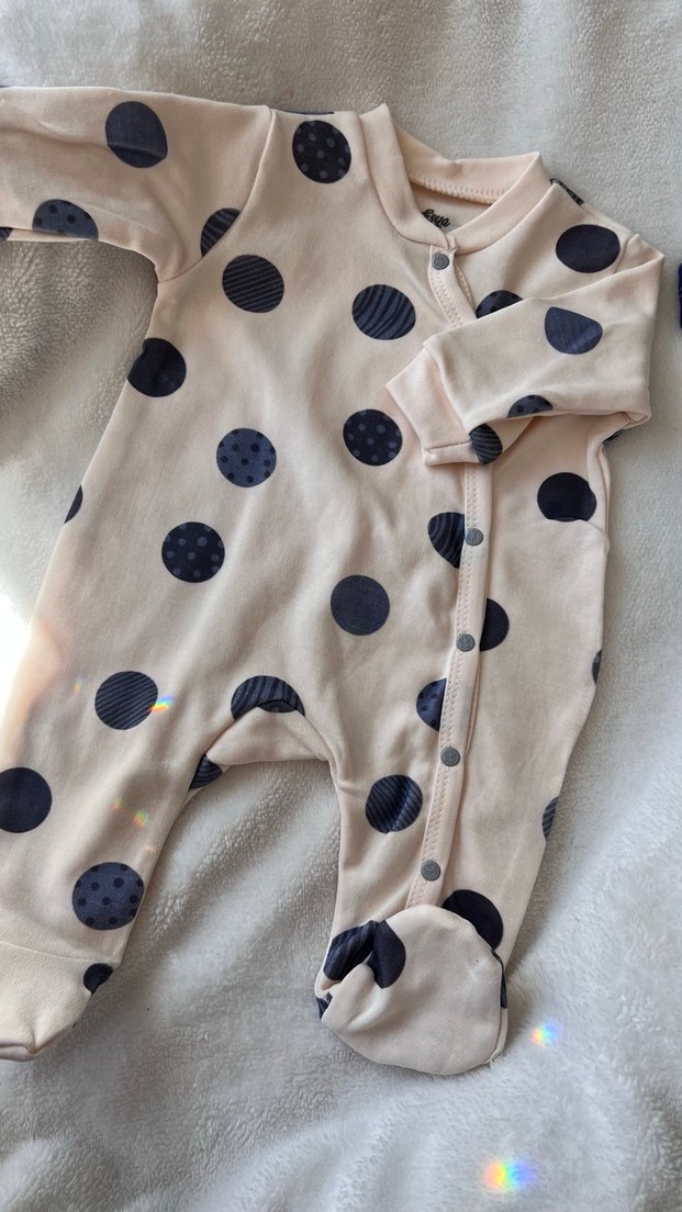 Düğmeli Mavi Bebek Tulum ve Şapka Seti - Görsel 3