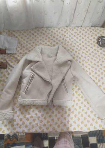 Bej Süet Mini Kürklü Ceket - Görsel 2