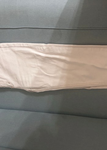 Krem Kadın Denim Pantolon Midi Boy - Görsel 3