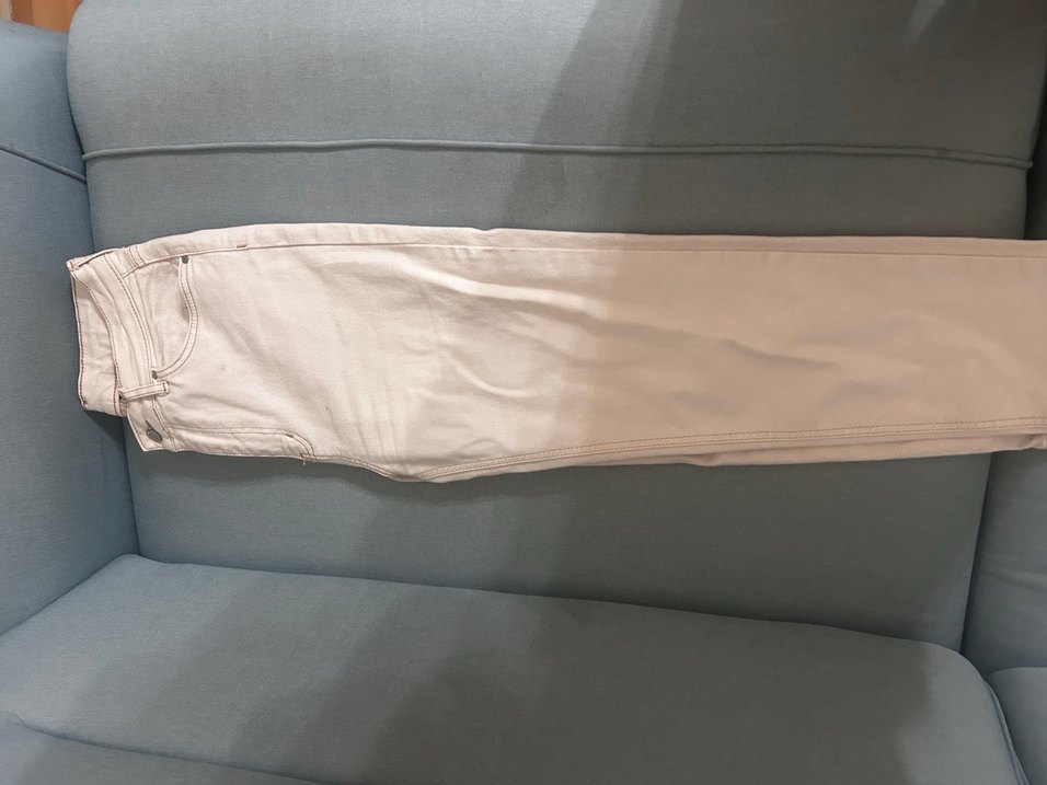 Krem Kadın Denim Pantolon Midi Boy - Görsel 3