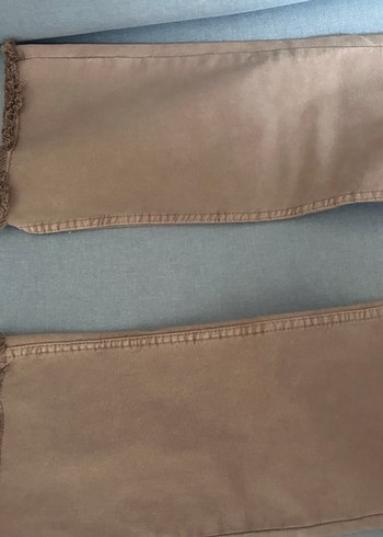 Bej Kadın Denim Kumaş Pantolon - Görsel 2