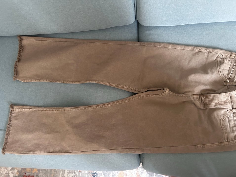 Bej Kadın Denim Kumaş Pantolon - Görsel 3