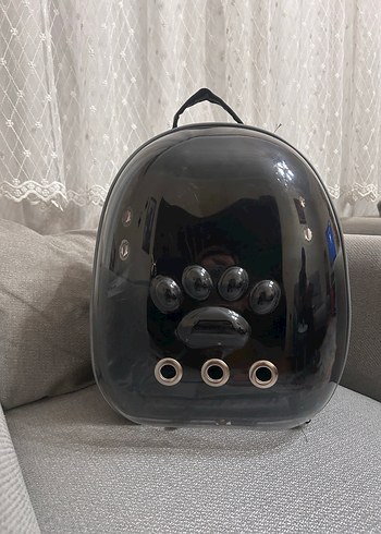 Bordo Deri Fermuarlı Kedi Taşıma çantası - Görsel 4