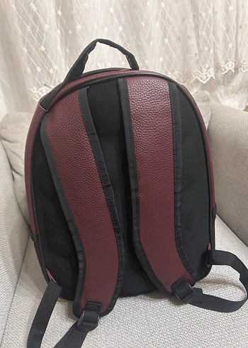 Bordo Deri Fermuarlı Kedi Taşıma çantası - Görsel 2