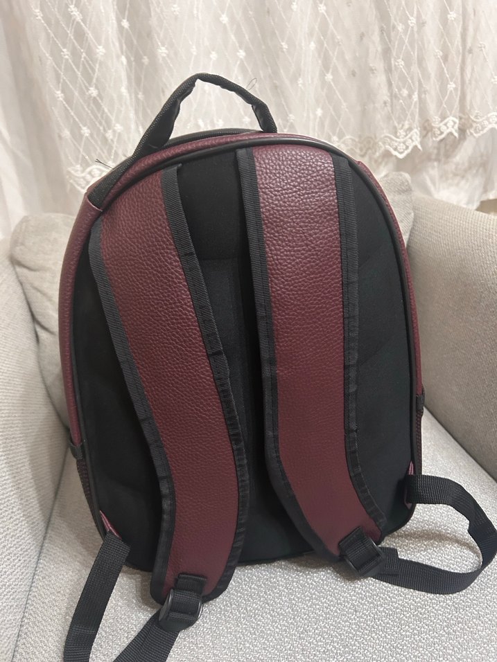 Bordo Deri Fermuarlı Kedi Taşıma çantası - Görsel 2