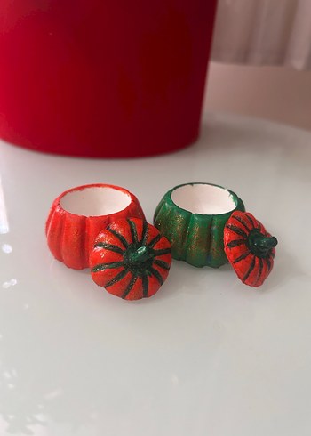 Renkli Kabak Şeklinde Kahve yanı Sunumluk - Görsel 2