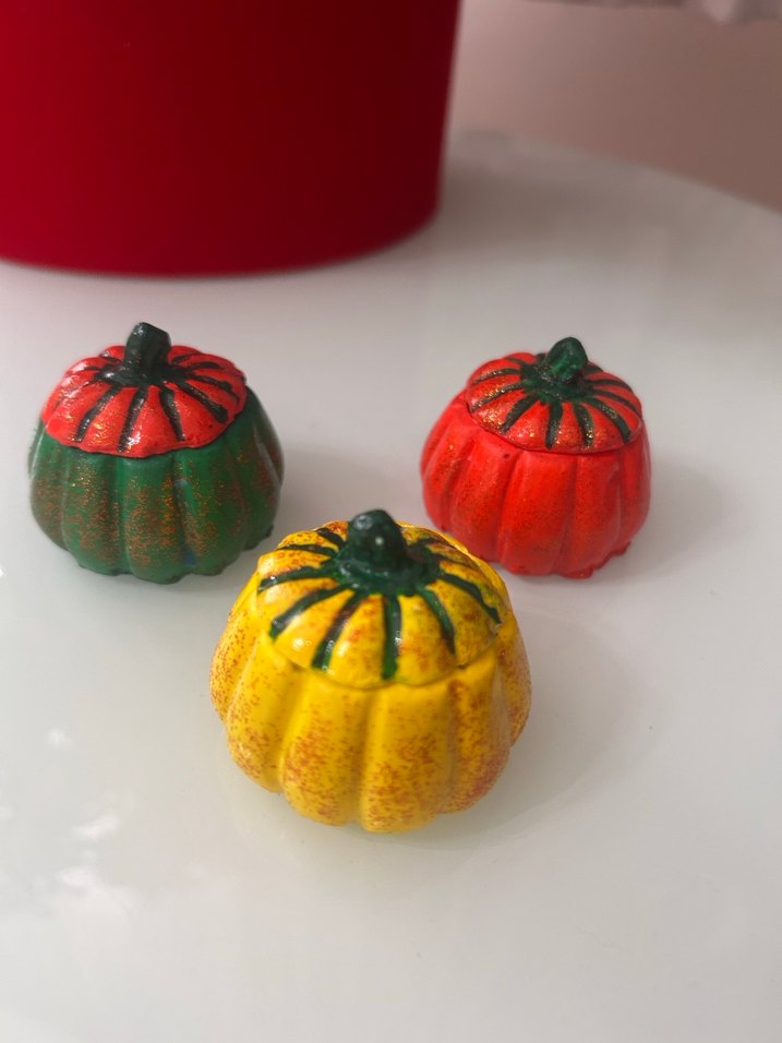 Renkli Balkabağı Şekilli Kahve yanı lokumluk sunumluklat - Görsel 3