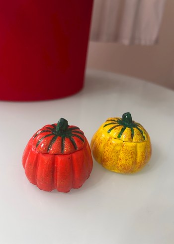 Renkli Kabak Şekilli kahve yanı Sunumluk - Görsel 4