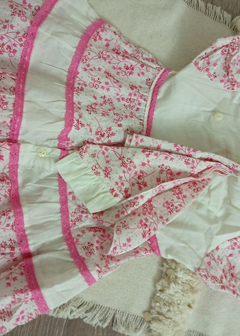 Nakışlı Pembe Lohusa Sabahlık - Görsel 3