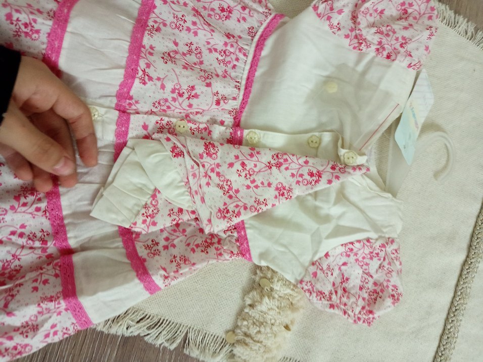 Nakışlı Pembe Lohusa Sabahlık - Görsel 2