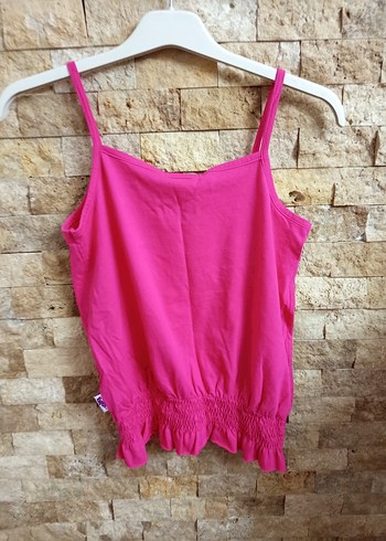Kız Çocuk Pembe Fırfırlı Askılı Üst - Görsel 3