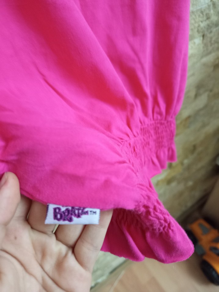 Kız Çocuk Pembe Fırfırlı Askılı Üst - Görsel 4