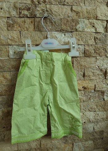 Erkek Çocuk Beli Kemerli Yeşil Şort - Görsel 3