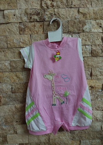 Pembe Baskılı Bebek Kız Body - Görsel 3