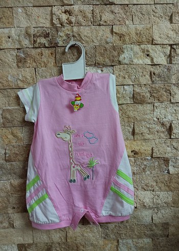 Pembe Baskılı Bebek Kız Body - Görsel 4