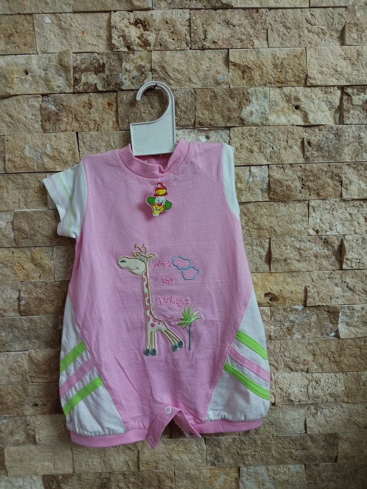 Pembe Baskılı Bebek Kız Body - Görsel 4