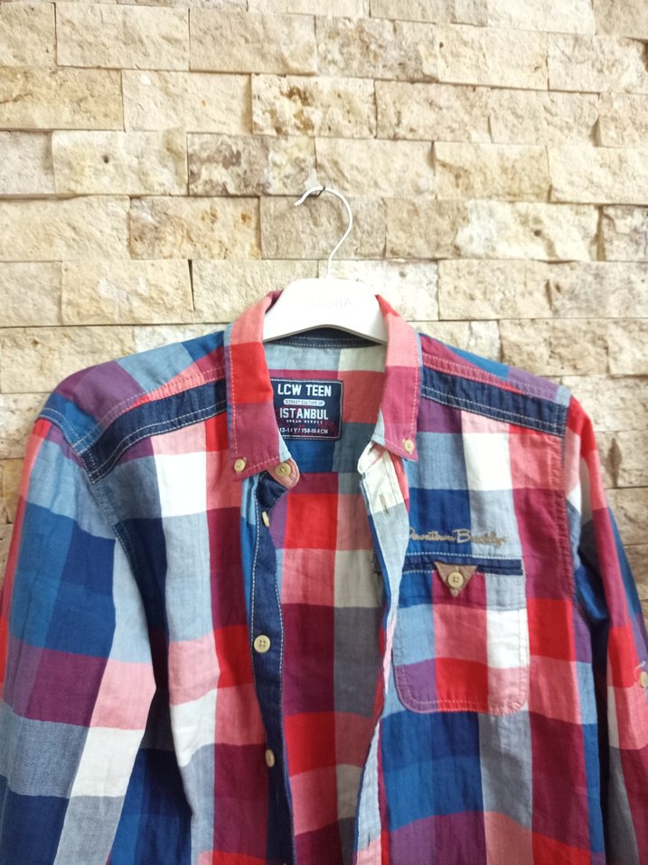 Renkli Düğmeli Erkek Gömlek - Görsel 4