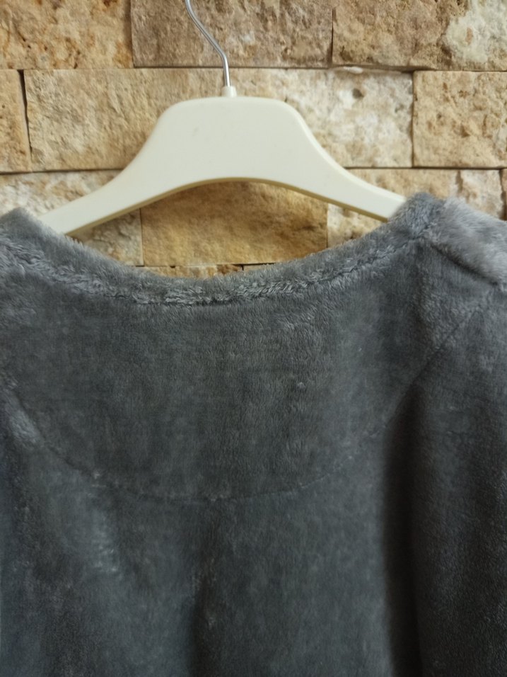 Düğmeli Gri Kısa Eşofman Üstü - Görsel 2