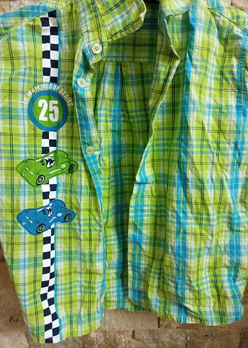 Erkek Çocuk Renkli Kareli Gömlek - Görsel 2