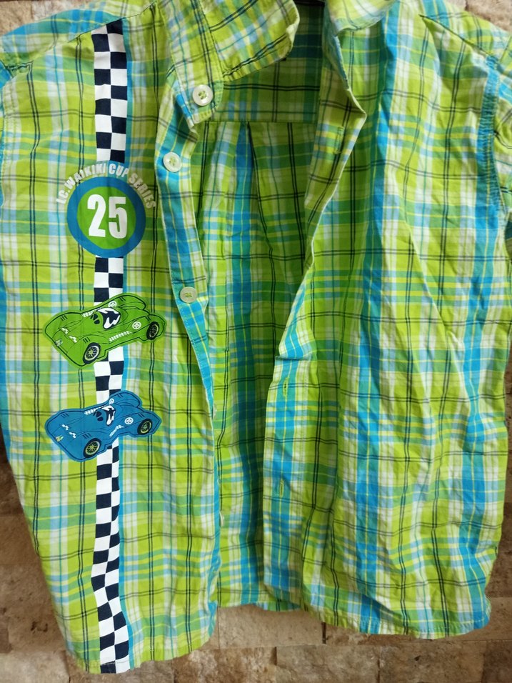 Erkek Çocuk Renkli Kareli Gömlek - Görsel 2