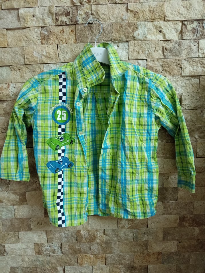 Erkek Çocuk Renkli Kareli Gömlek - Görsel 4