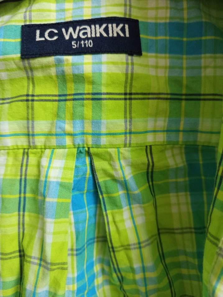 Erkek Çocuk Renkli Kareli Gömlek - Görsel 5