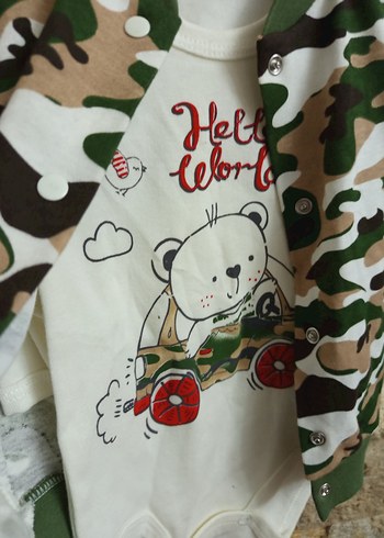 Kamuflaj Desenli Uzun Kollu Bebek Body - Görsel 5