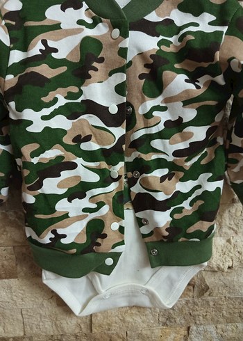 Kamuflaj Desenli Uzun Kollu Bebek Body - Görsel 2