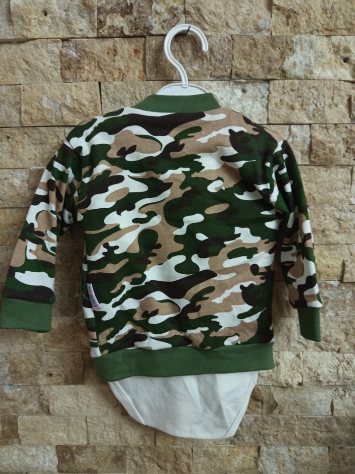 Kamuflaj Desenli Uzun Kollu Bebek Body - Görsel 3