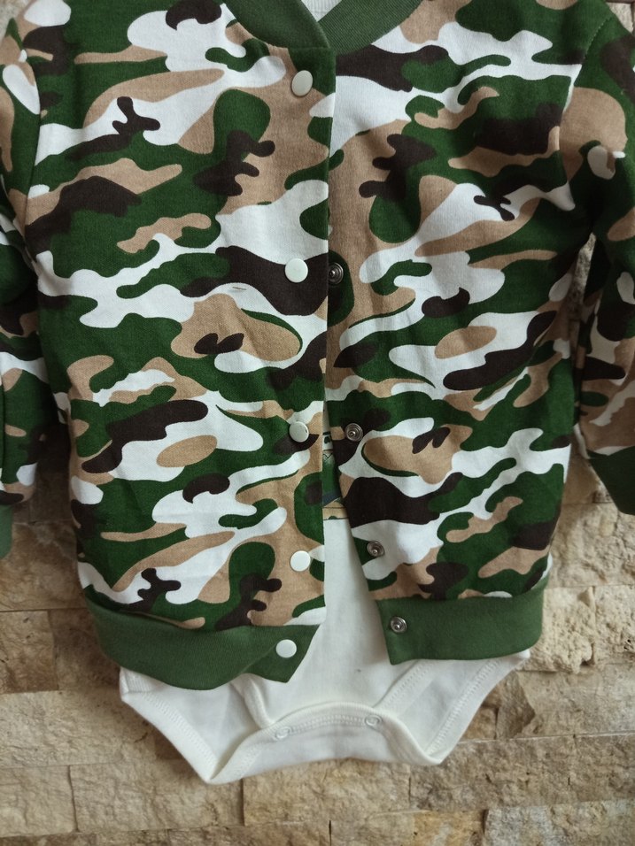 Kamuflaj Desenli Uzun Kollu Bebek Body - Görsel 2