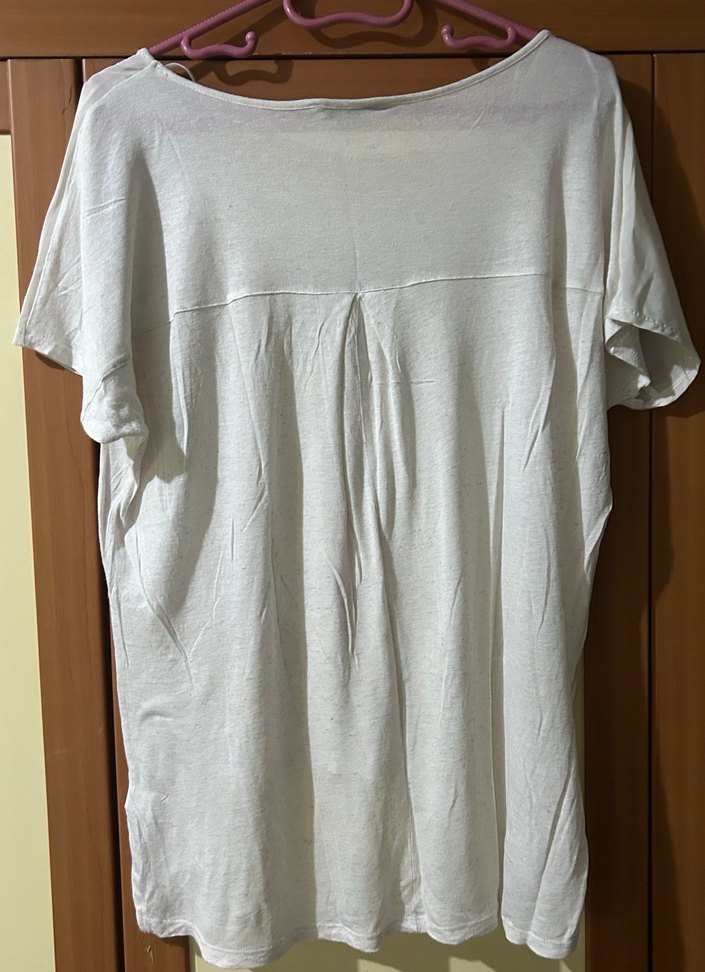 Beyaz Kısa Kollu Bluz - Görsel 4