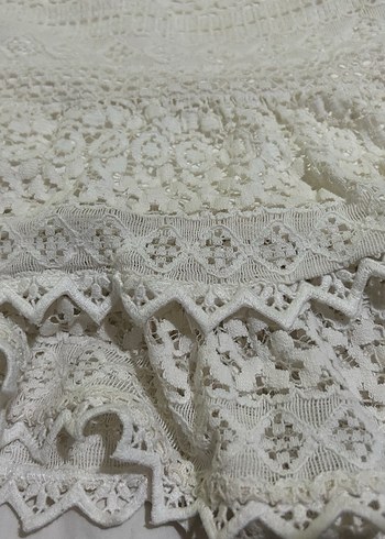 Dantel Detaylı Bohem Mini Etek - Görsel 2