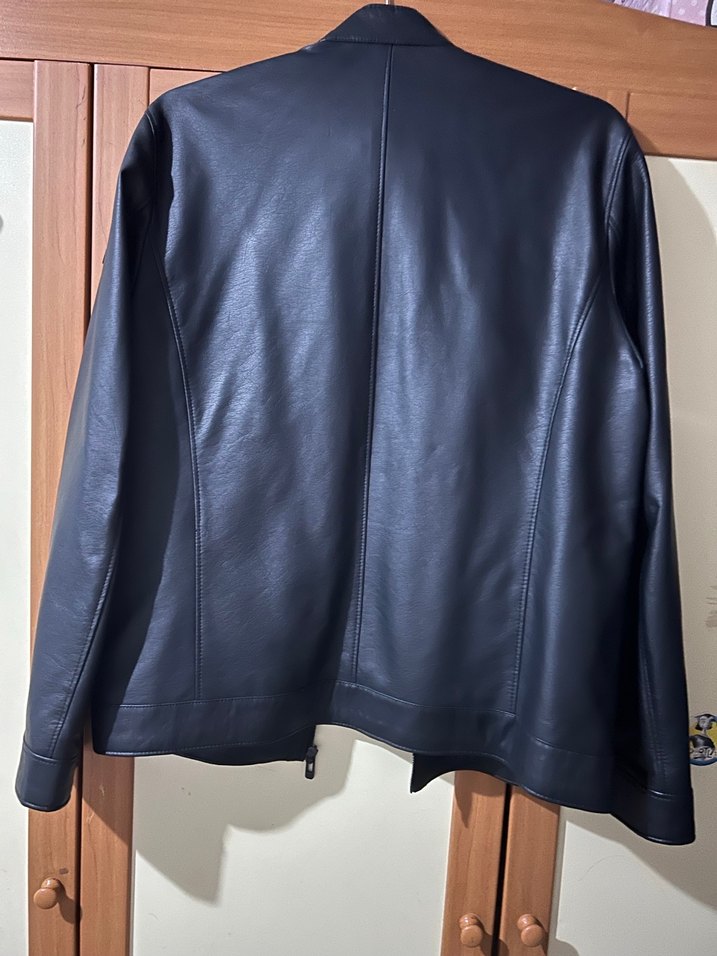 Siyah Erkek Deri Biker Ceket - Görsel 4