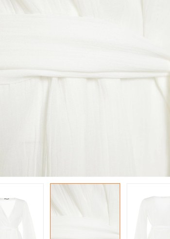 Beyaz Mini Bohem Kadın Sabahlık - Görsel 7