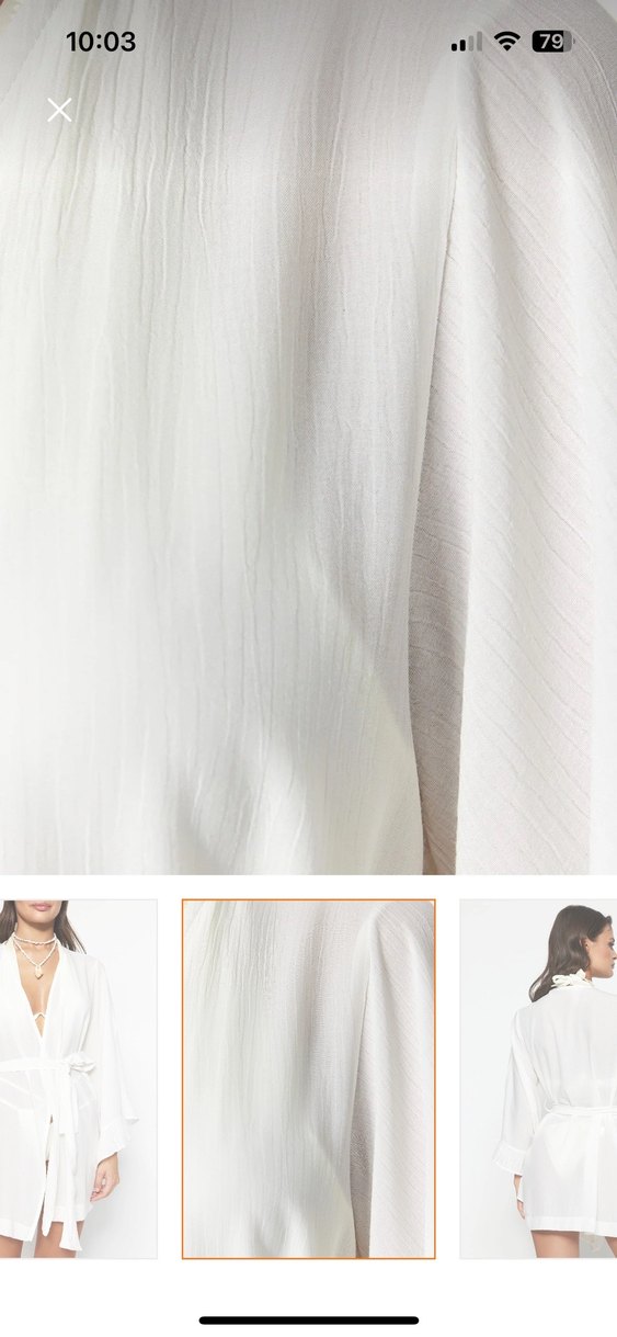 Beyaz Mini Bohem Kadın Sabahlık - Görsel 4