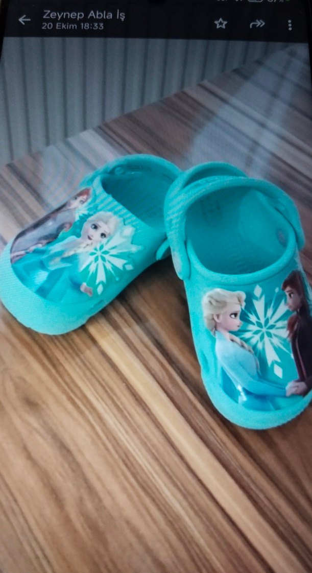 Kız Çocuk mavi frozen kroks terlik - Görsel 2