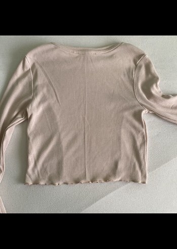 Bej crop koton - Görsel 4