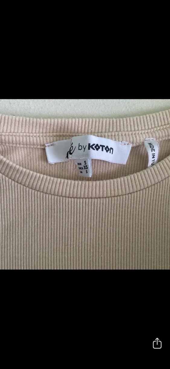 Bej crop koton - Görsel 3