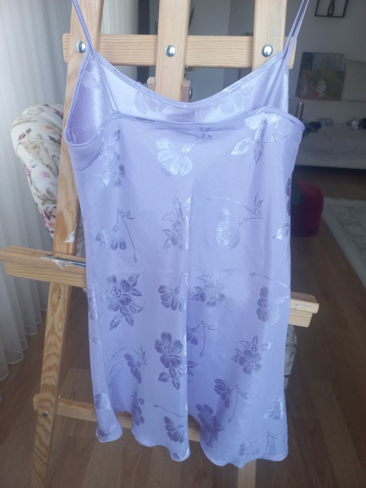 Mor Mini Askılı Gecelik - Görsel 4