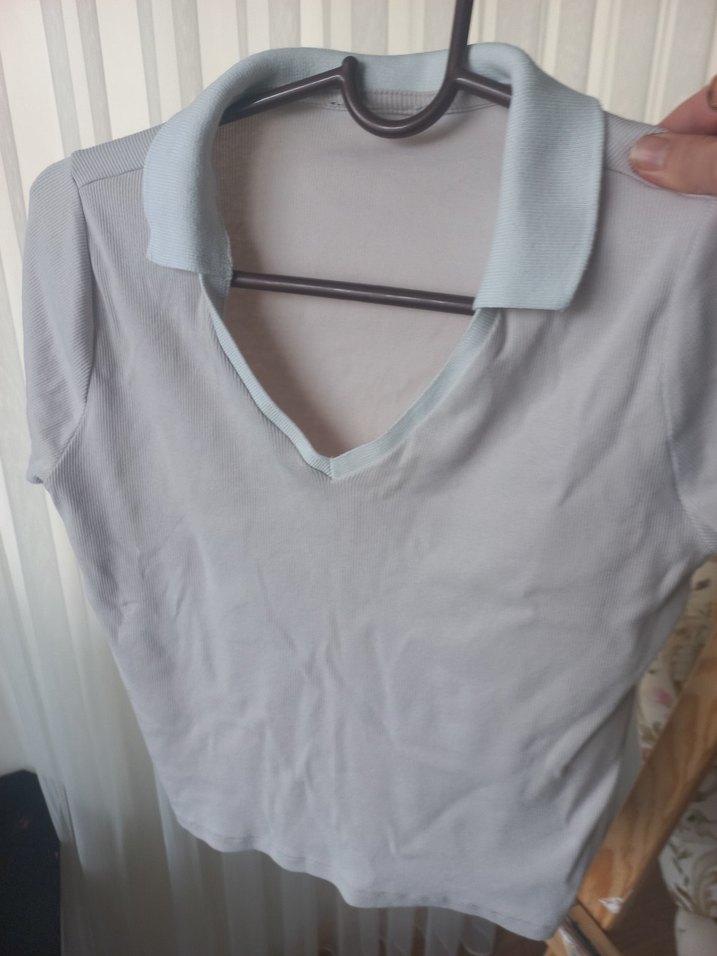 Pamuklu Kısa Kollu Kadın crop Tişört - Görsel 3