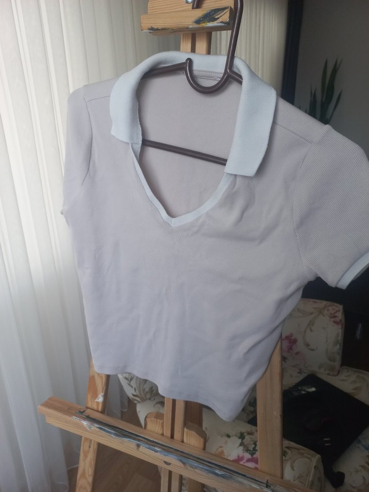 Pamuklu Kısa Kollu Kadın crop Tişört - Görsel 4