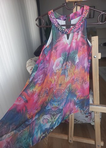 Renkli Bağlama Desenli Mini Tunik - Görsel 2