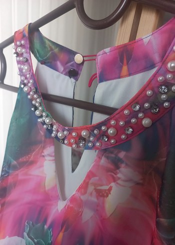 Renkli Bağlama Desenli Mini Tunik - Görsel 3