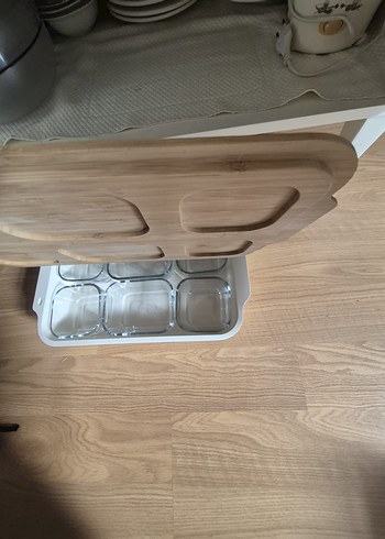 8 parça bambu sunum ve kesim tablalı kahvaltılık - Görsel 8