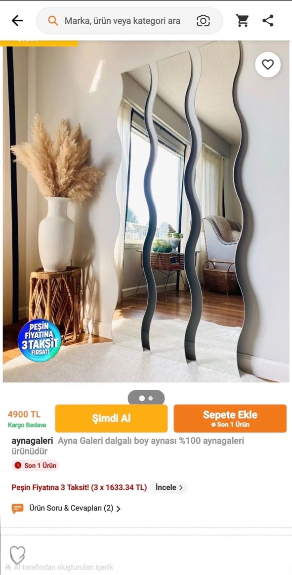 Ikea KRABB Duvar Aynası 20x20x1.60 son adet - Görsel 2