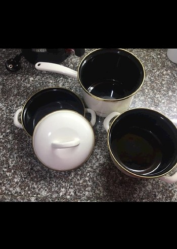 Emsan tosca 3 lü midi tencere seti ekru - Görsel 2