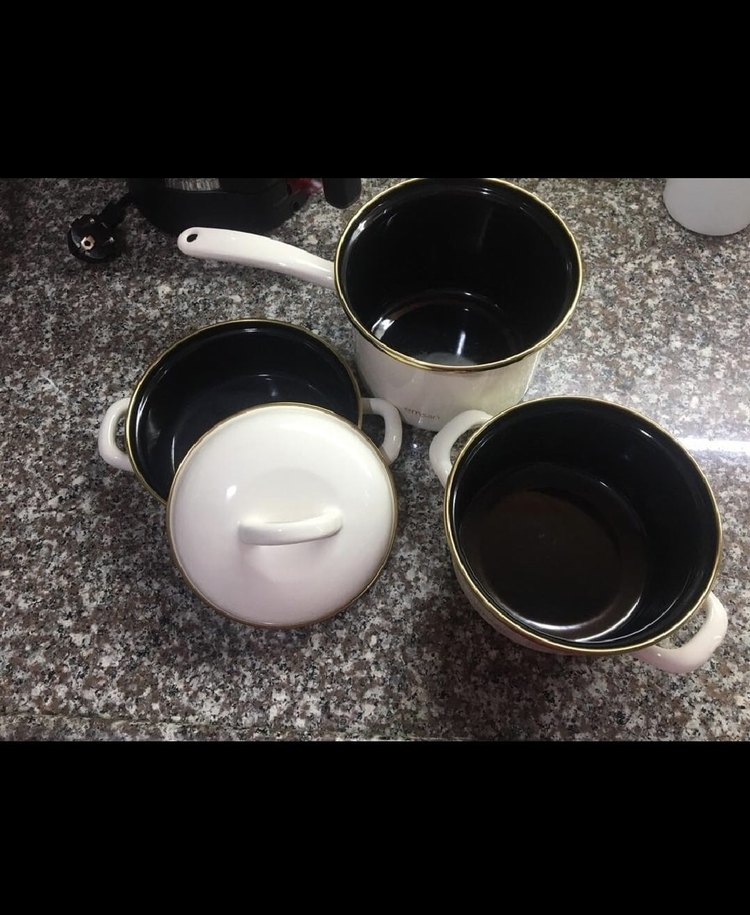 Emsan tosca 3 lü midi tencere seti ekru - Görsel 2