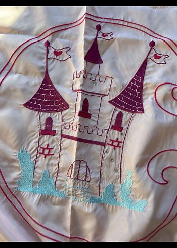 Lady Tül İşlemeli Pembe Perde 140x260 cm - Görsel 4