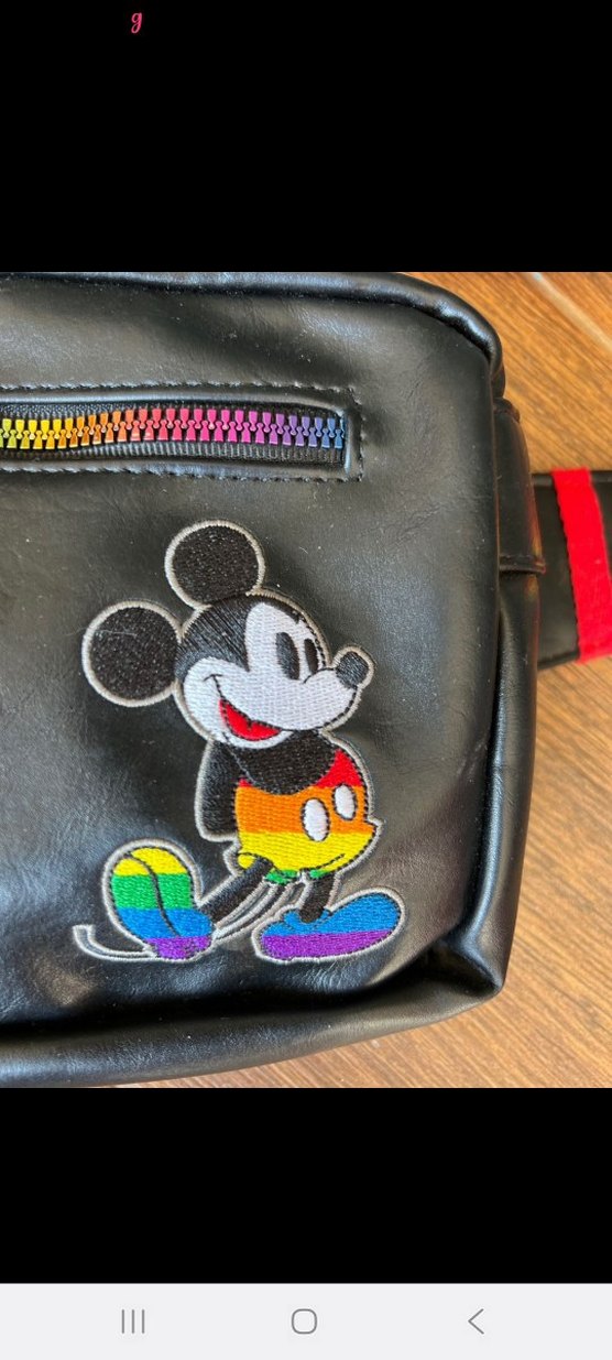 Renkli Kayışlı Mickey Desenli Deri Çapraz Çanta - Görsel 3