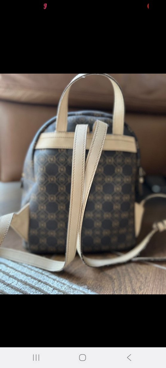 Kahverengi Baskılı Deri Kadın Sırt Çantası - Görsel 3